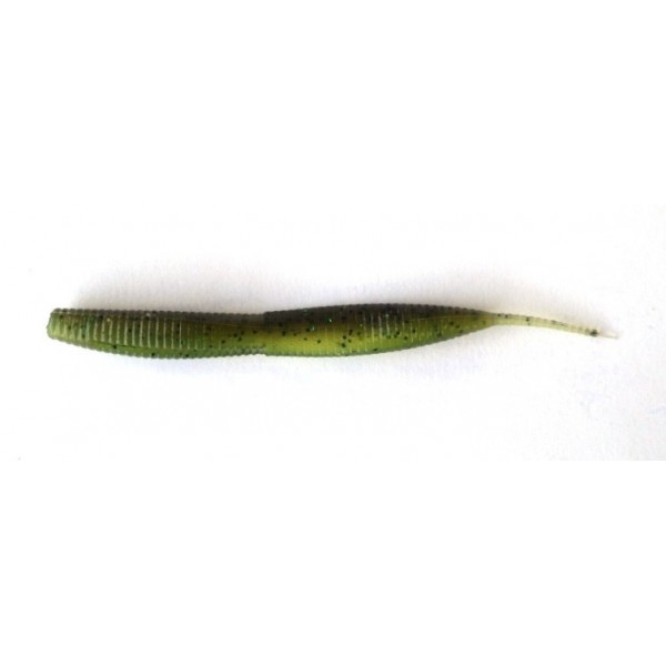 Силіконка для риби, Taipan Rain Worm, 3,8 дюйма, 8шт/уп, колір №13 Green pumpkin сhartrease neon
